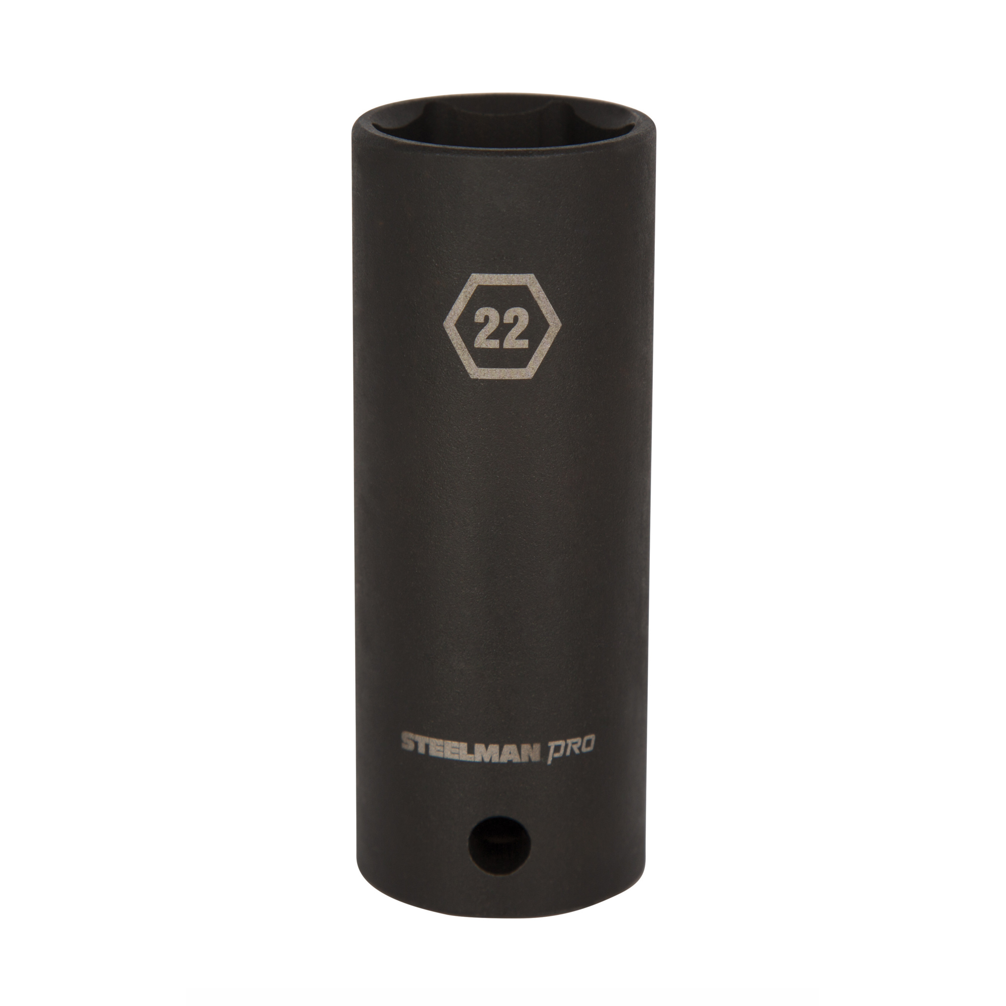 STEELMAN PRO 1/2-Inch Drive x 22mm Deep Well Thin Wall 6-Point Impact Socket, Model# 79407